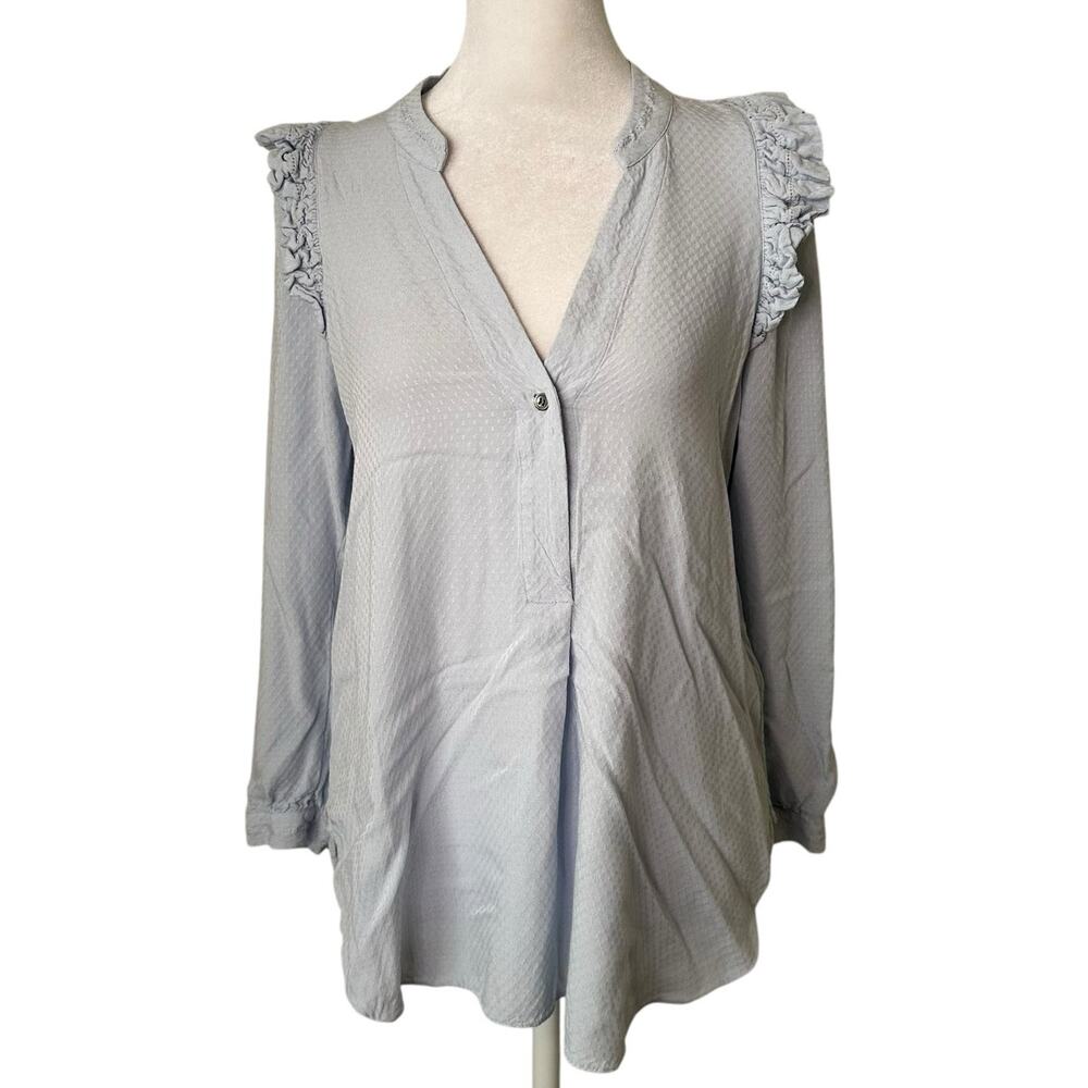 Halston Heritage light blue long-sleeve top size S